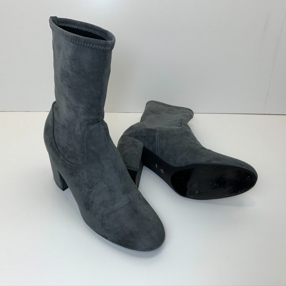 Halogen Jacy Gray Sock Bootie Wrapped Stack Heel - image 7